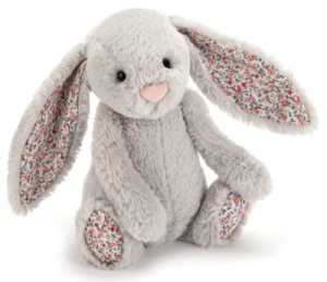 Peluche Lapin Blossom Gris - 18 cm